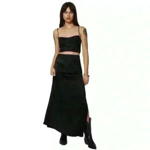 Stillwater The "Cupro Silky Dani Maxi Skirt" Black Extra Small New With Tags!